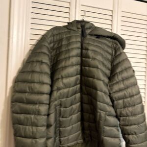 Michael Kors Sage Green Puffer Jacket with hood size XXL-Euc